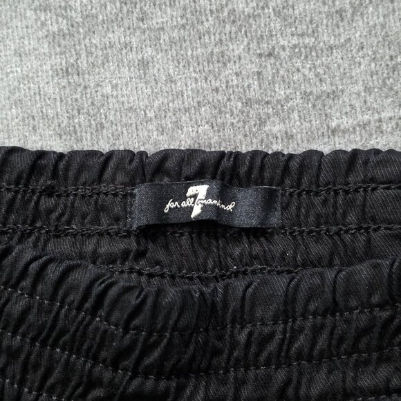 7 For All Mankind Pants Womens 28 Black Jogger Pullon Pockets Punk Grunge Goth - Picture 3 of 16